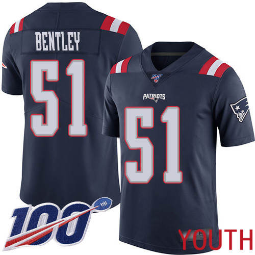 New England Patriots Football #51 100th Season Limited Navy Blue Youth Ja Whaun Bentley NFL Jersey->women nfl jersey->Women Jersey